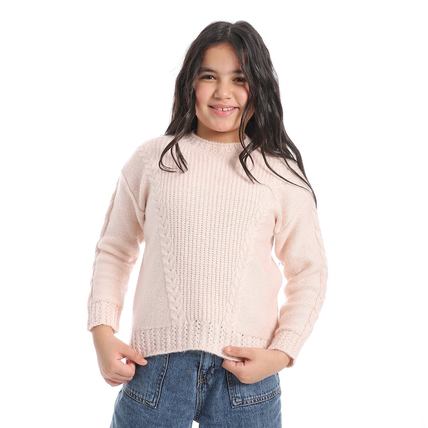 Girls Crew Neck Knit Pullover
