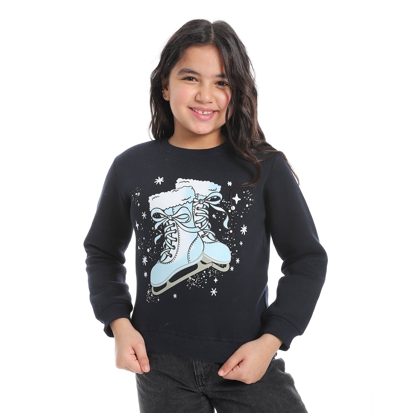 Girls Cotton Printed Sweatshirt