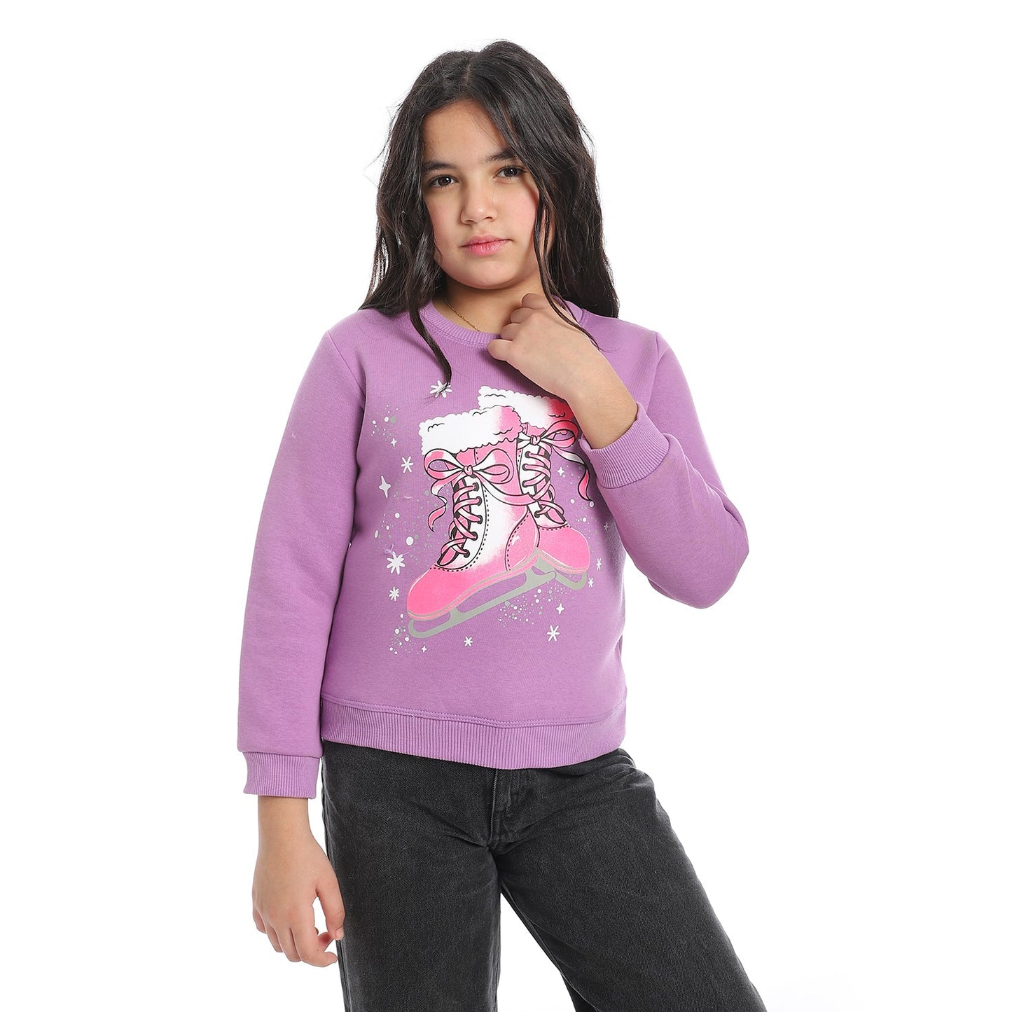 Girls Cotton Printed Sweatshirt