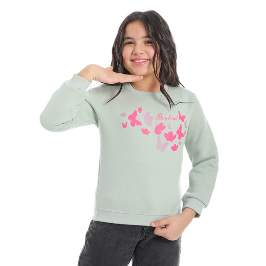 Girls Cotton Printed Sweatshirt