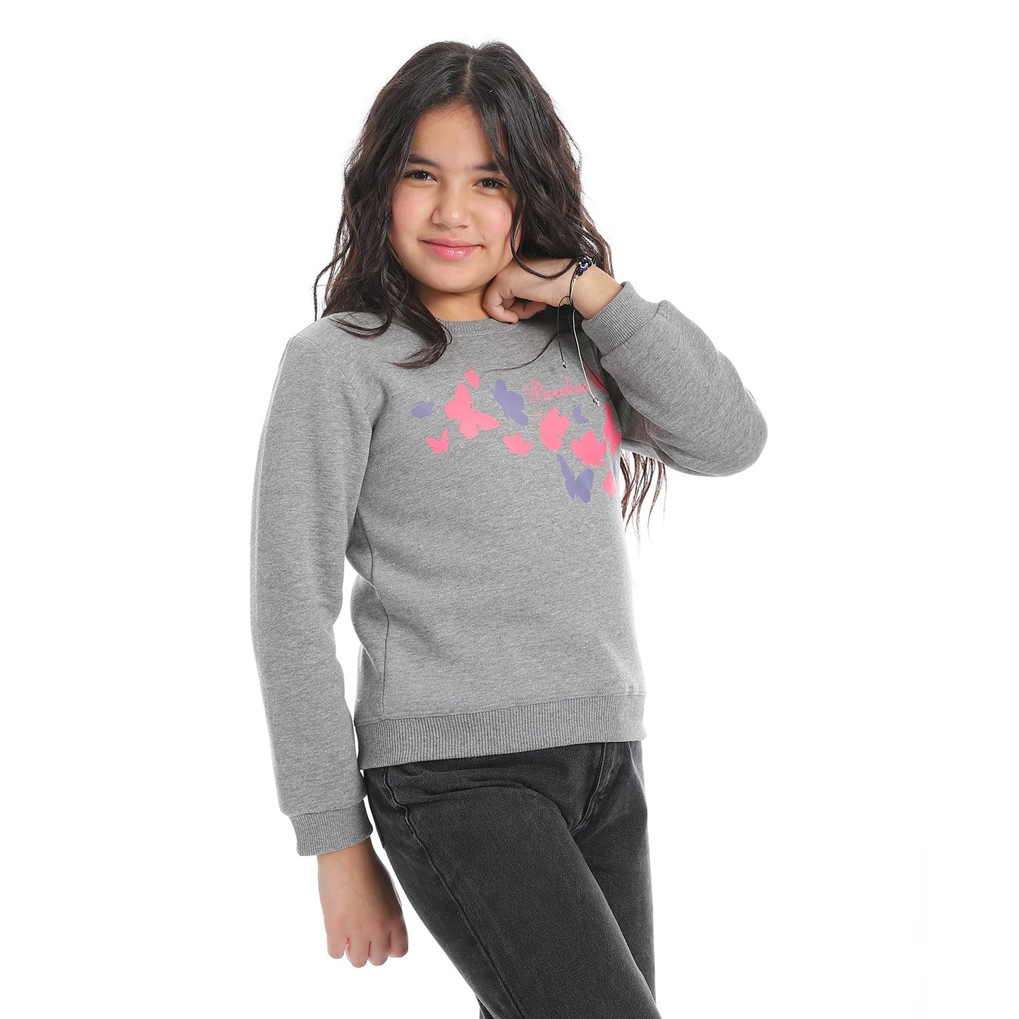 Girls Cotton Printed Sweatshirt