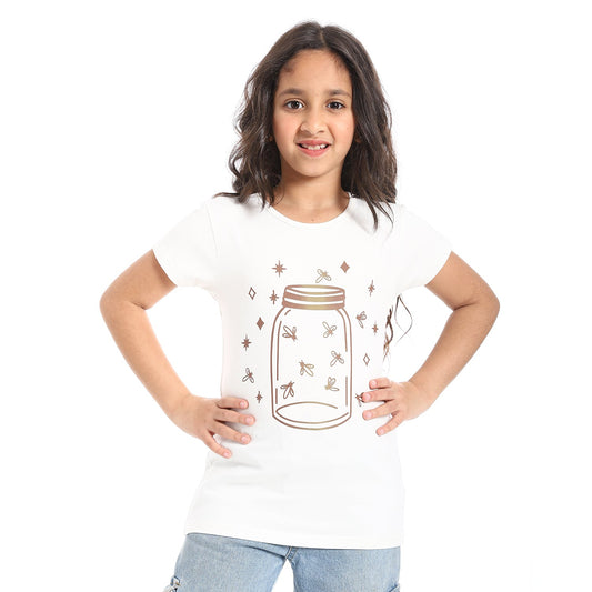 Girls Cotton Printed T-Shirt