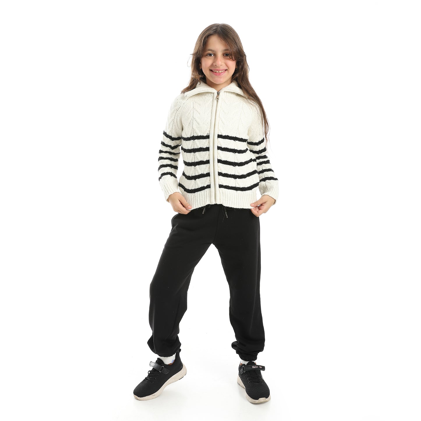 Girls Knitted Zip-Up Cardigan