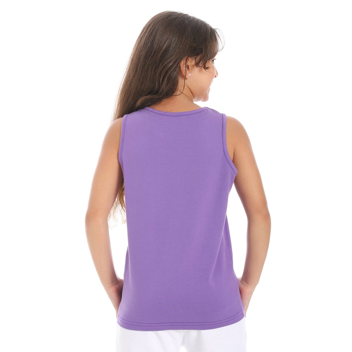 Girls Cotton Printed Sleeveless T-Shirt