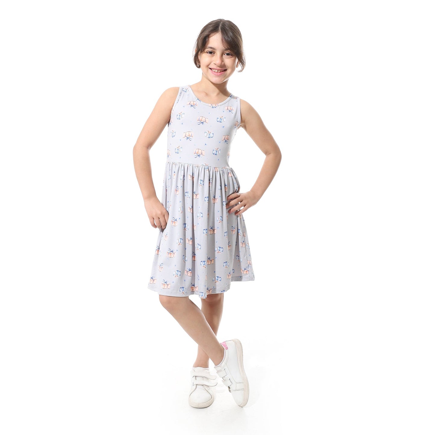 Girls Cotton Printed Dress