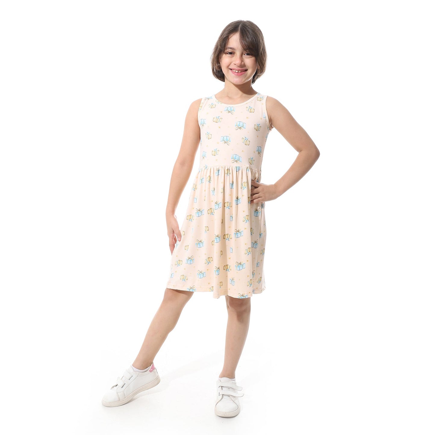 Girls Cotton Printed Dress