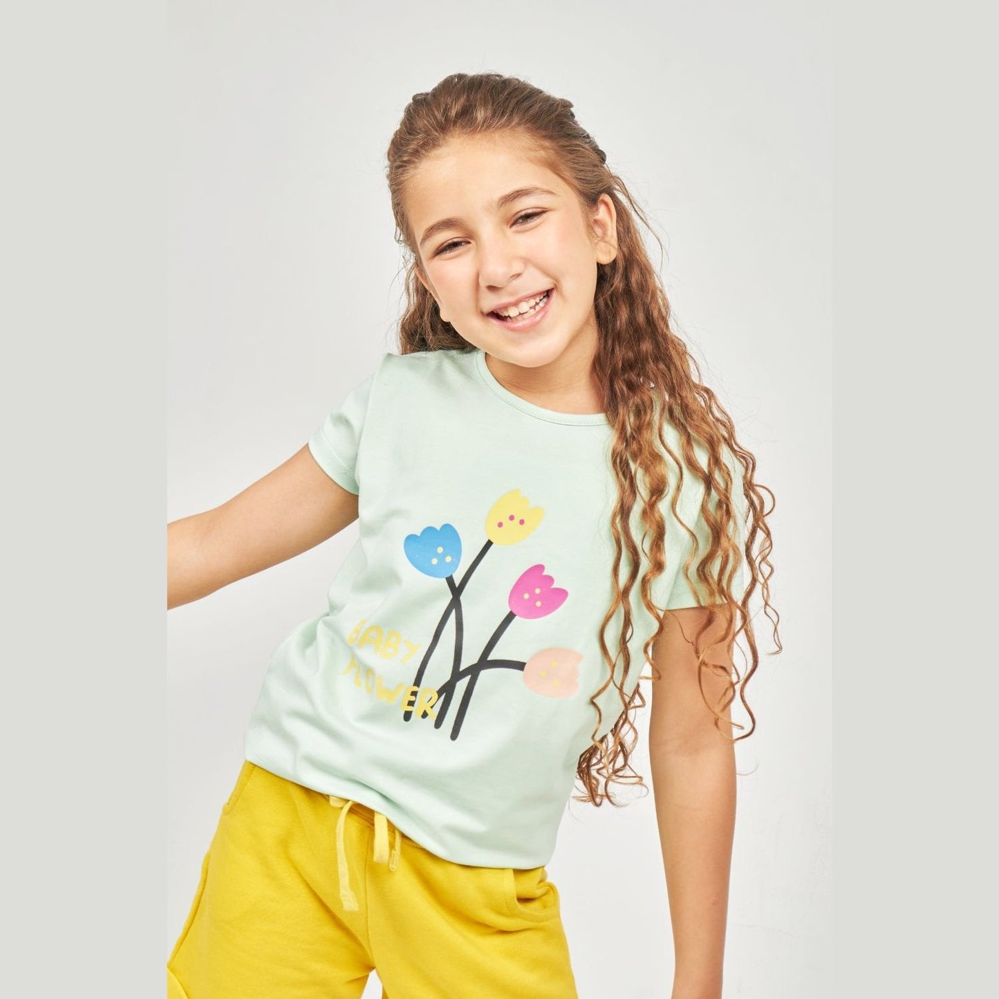 Girls Cotton Printed T-Shirt