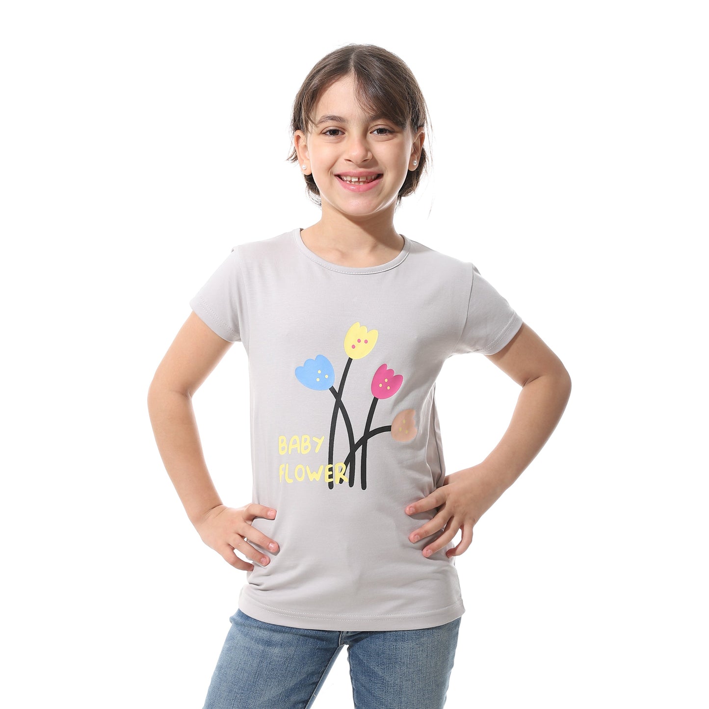 Girls Cotton Printed T-Shirt
