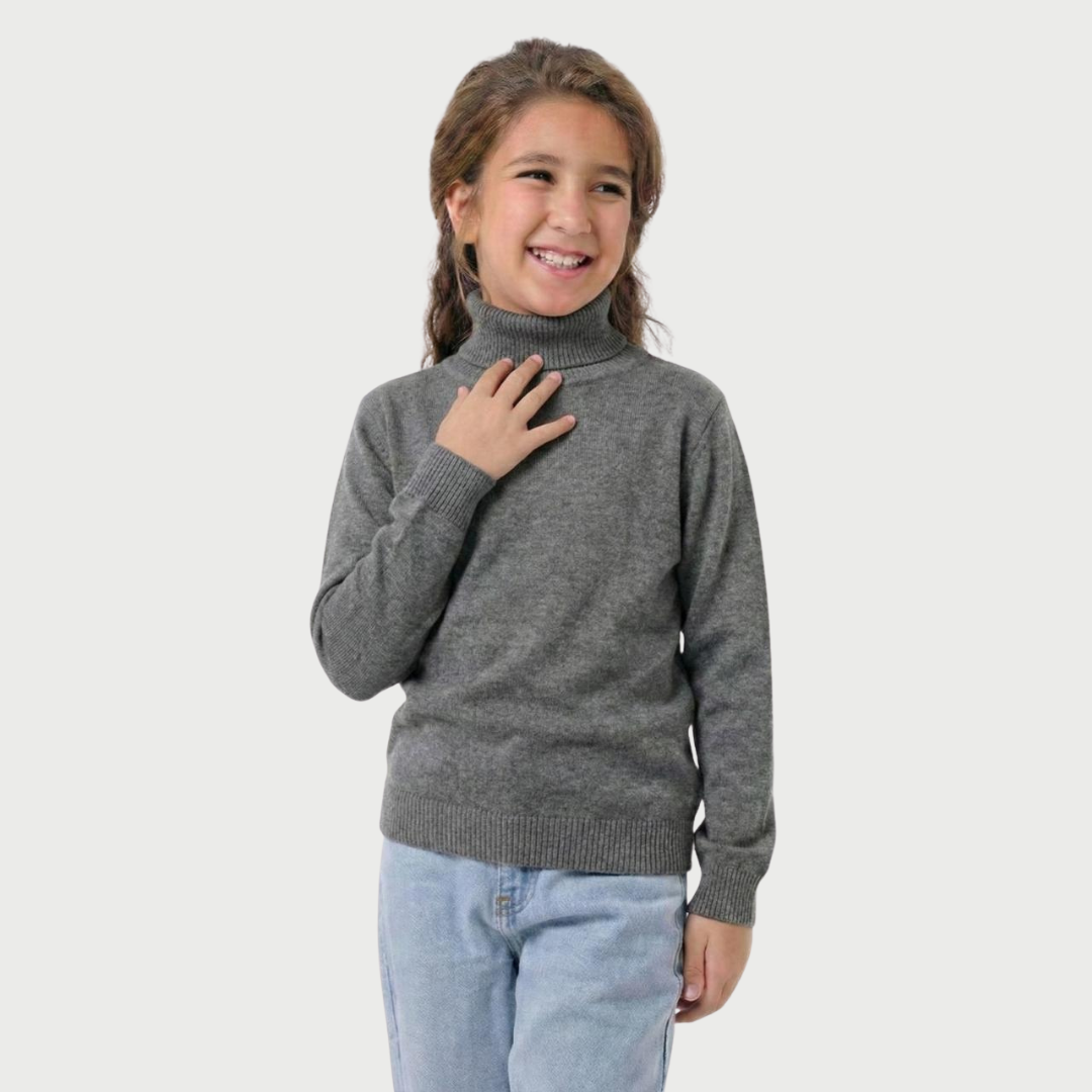 Girls High Neck Knit Sweater