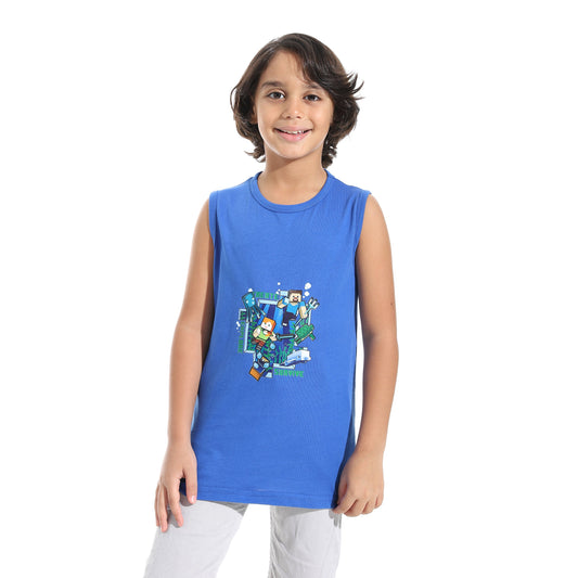 Boys Cotton Sleevless T-Shirt