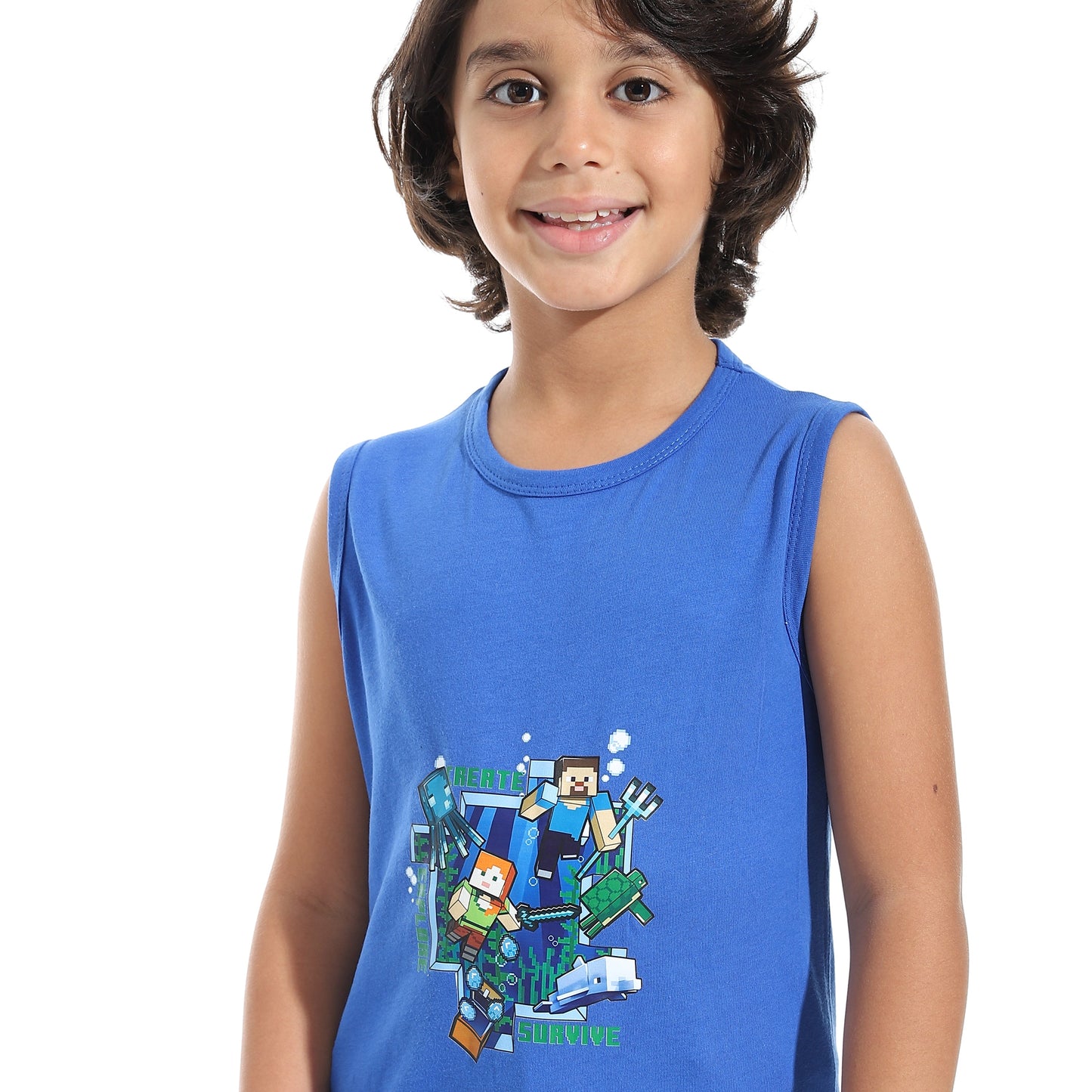 Boys Cotton Sleevless T-Shirt