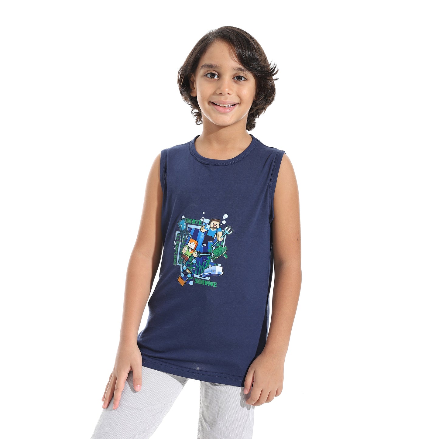Boys Cotton Sleevless T-Shirt
