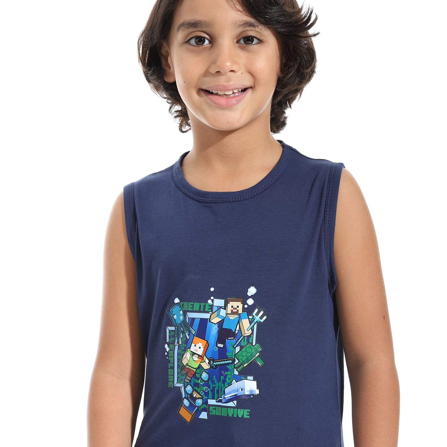 Boys Cotton Sleevless T-Shirt