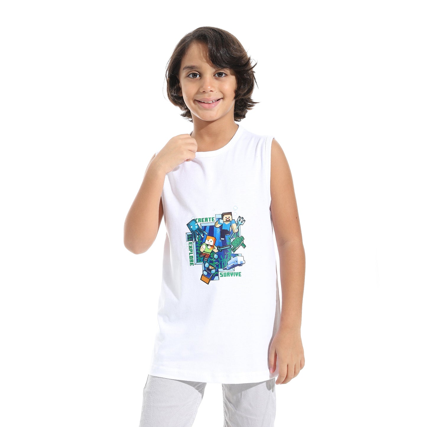 Boys Cotton Sleevless T-Shirt