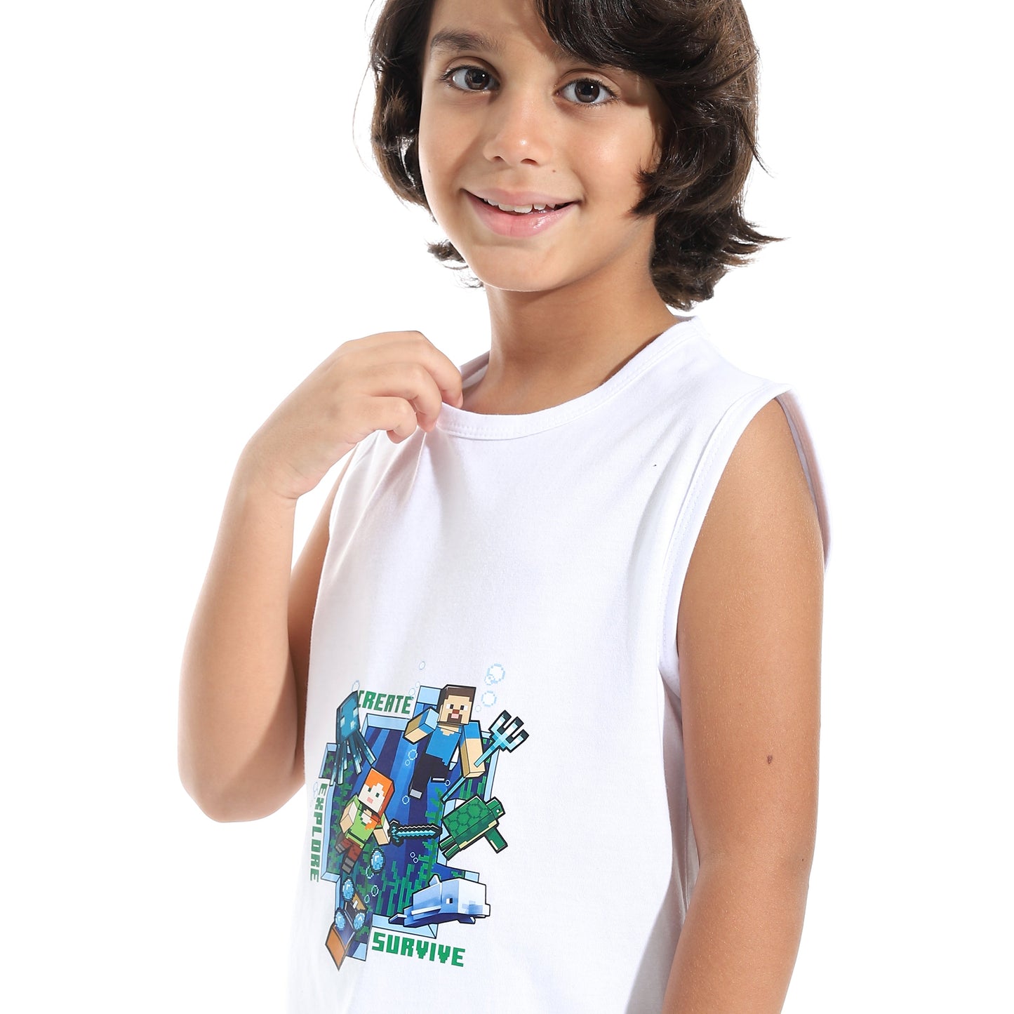 Boys Cotton Sleevless T-Shirt