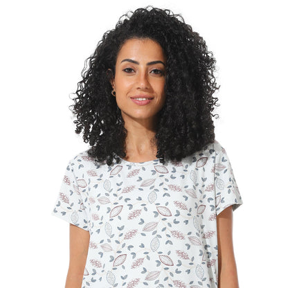 بيجاما نسائية قطنية مطبوعة