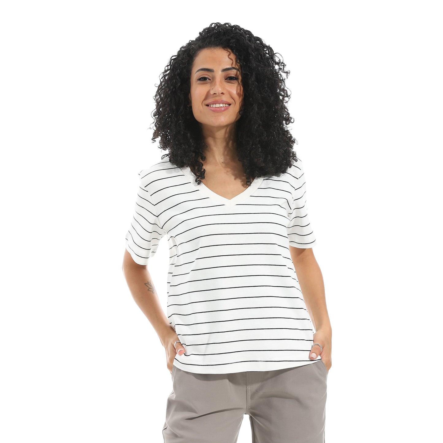Women's Cotton Striped T-Shirt