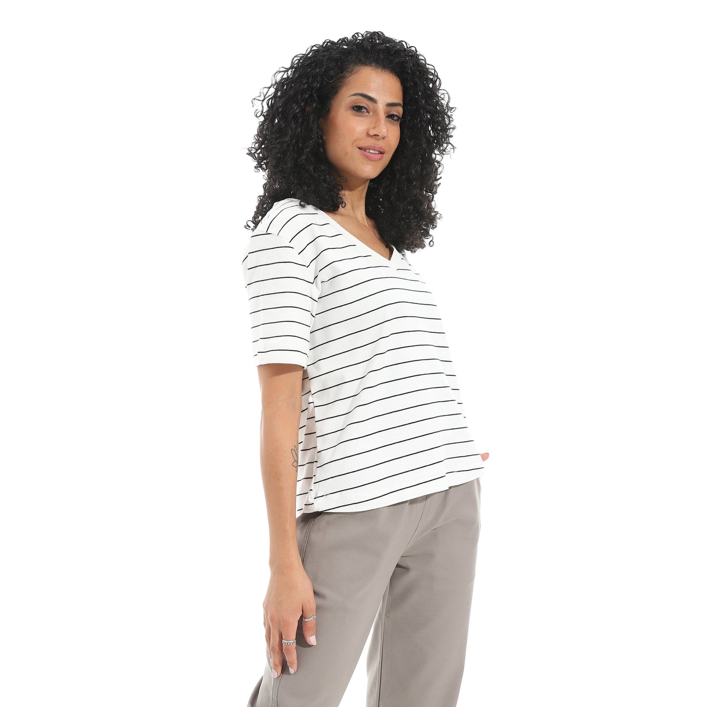 Women's Cotton Striped T-Shirt