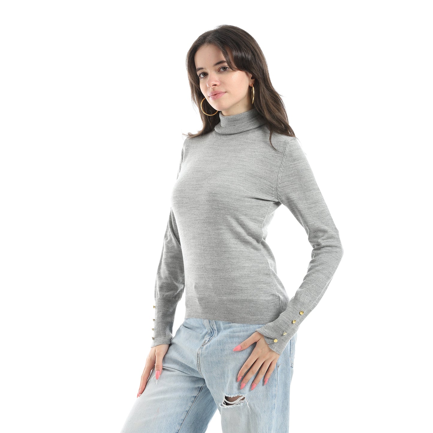 Women's High Neck Knit Sweater