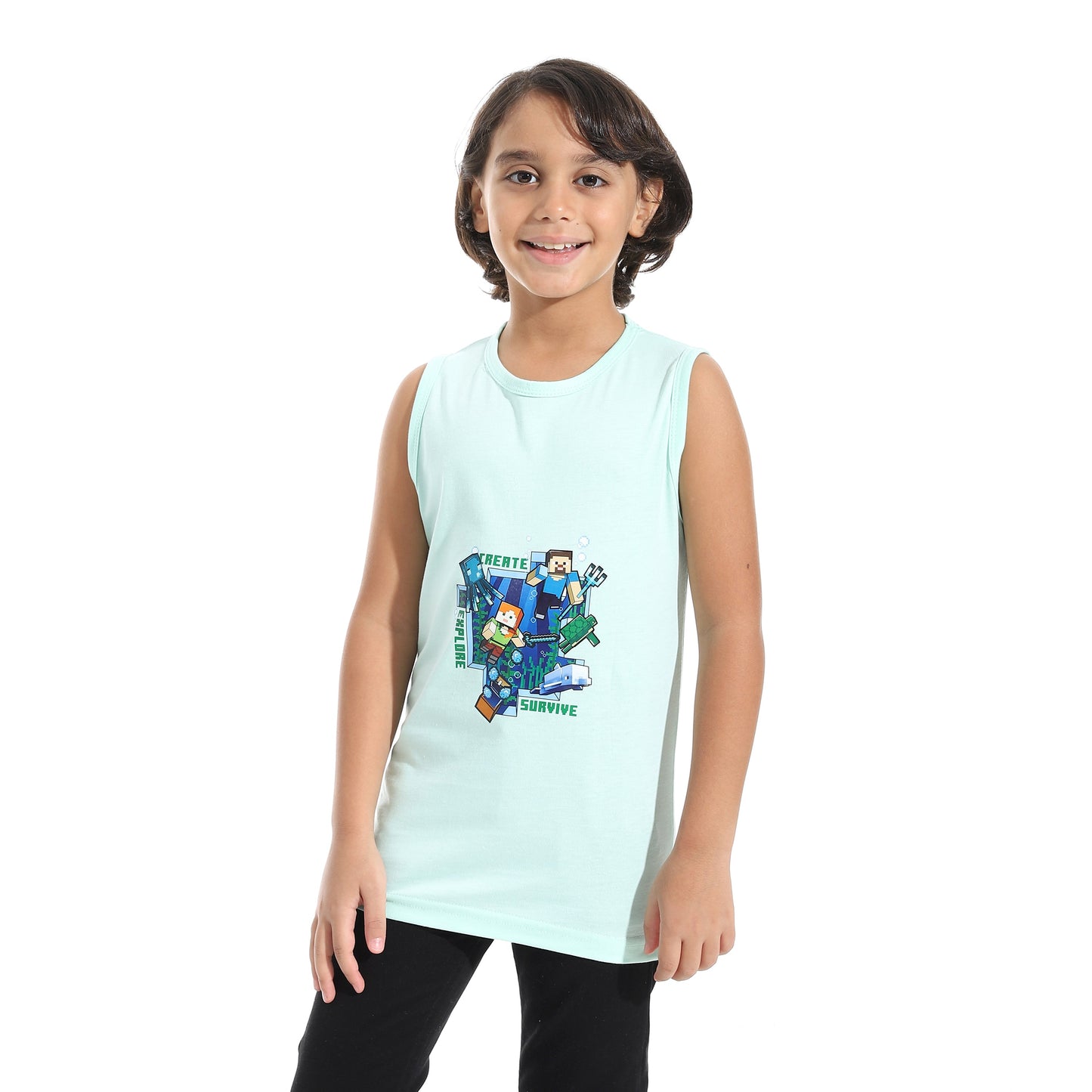 Boys Cotton Sleevless T-Shirt