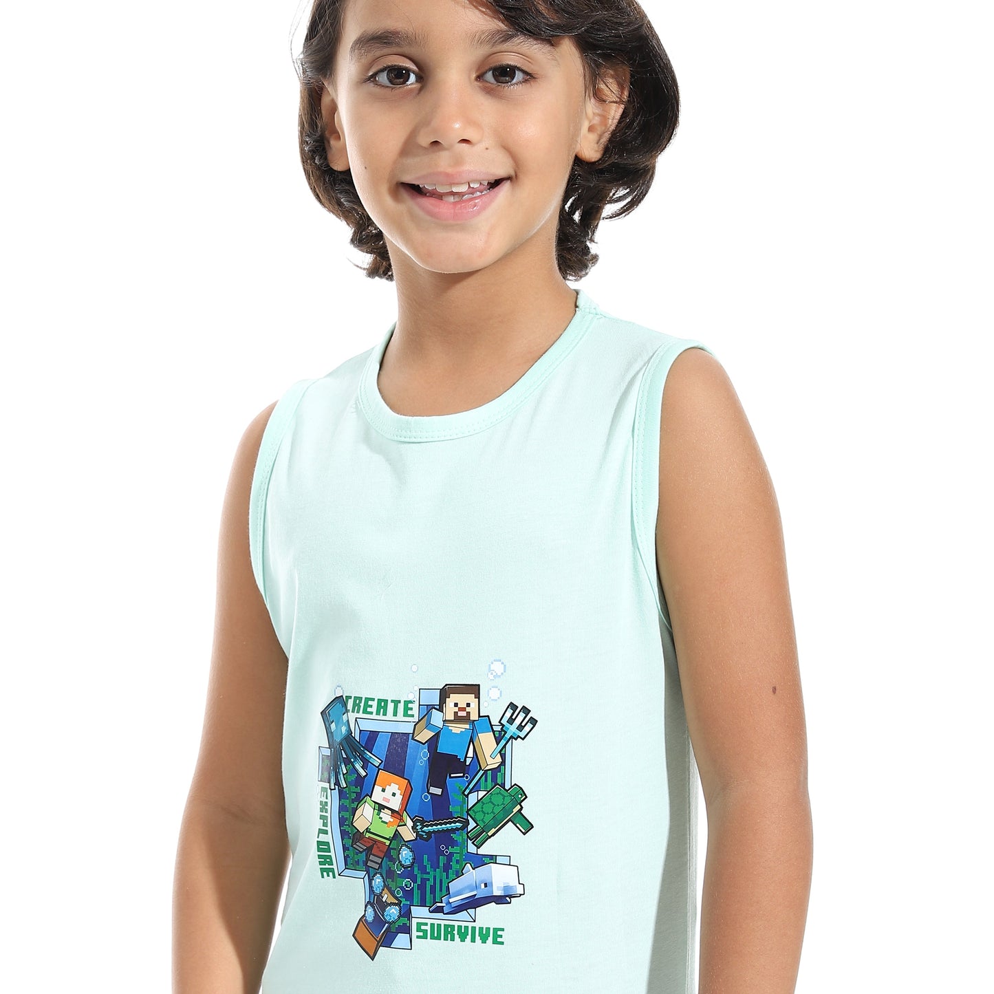 Boys Cotton Sleevless T-Shirt