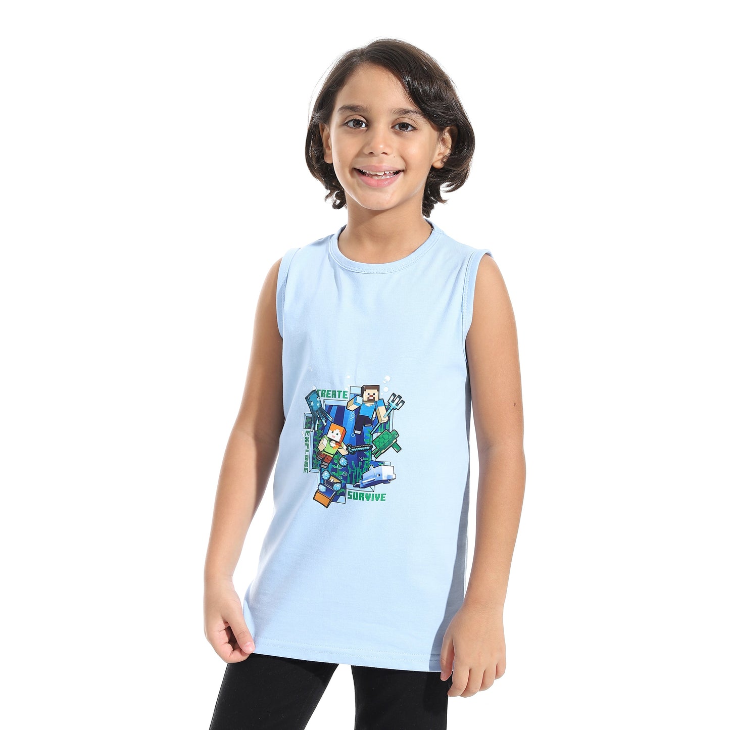 Boys Cotton Sleevless T-Shirt