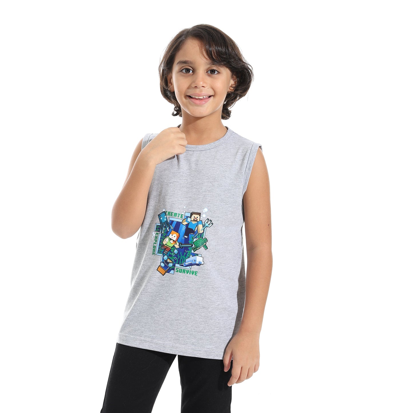 Boys Cotton Sleevless T-Shirt