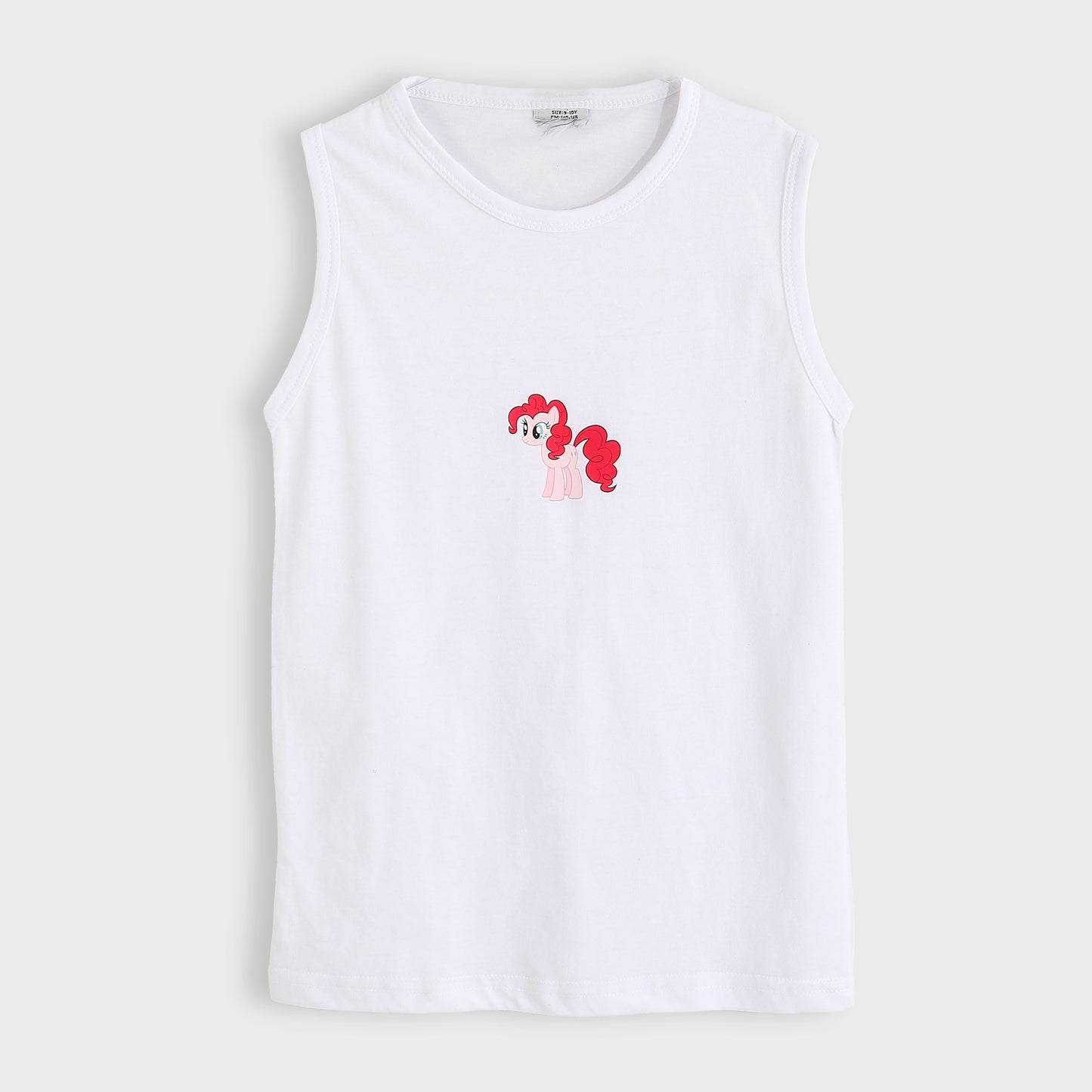 Girls Cotton Printed Sleeveless T-Shirt