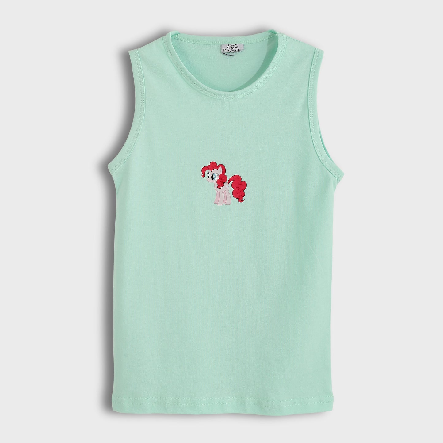 Girls Cotton Printed Sleeveless T-Shirt
