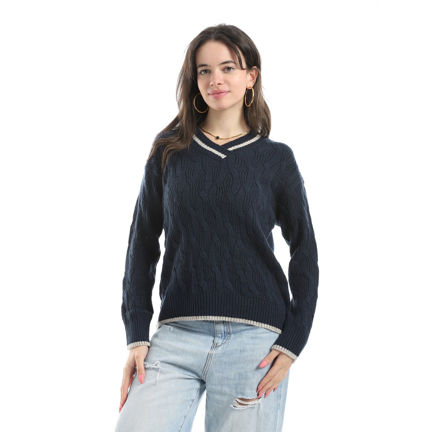 Women's V-Neck Knit Sweater