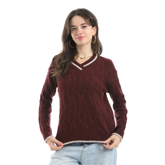 Women's V-Neck Knit Sweater