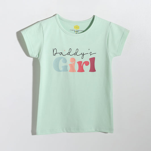 Girls Cotton Printed T-Shirt