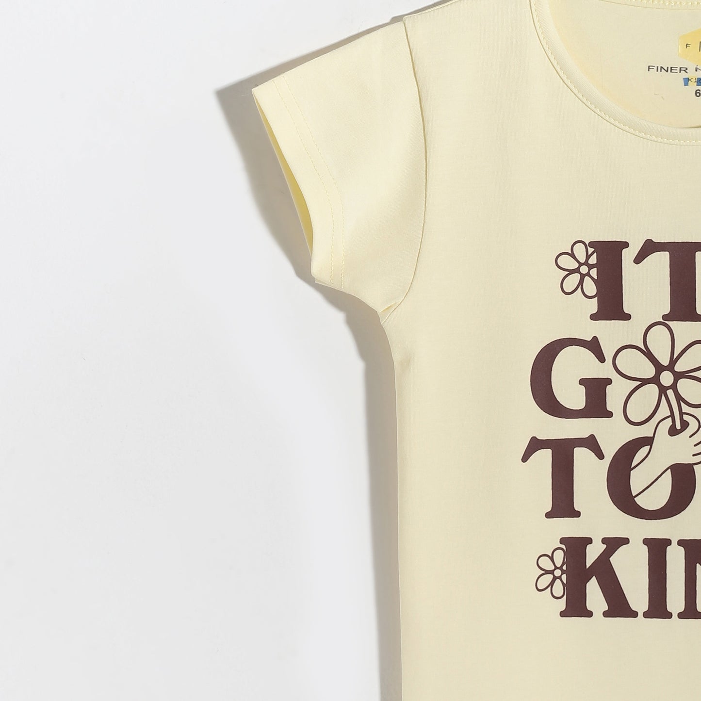 Girls Cotton Printed T-Shirt