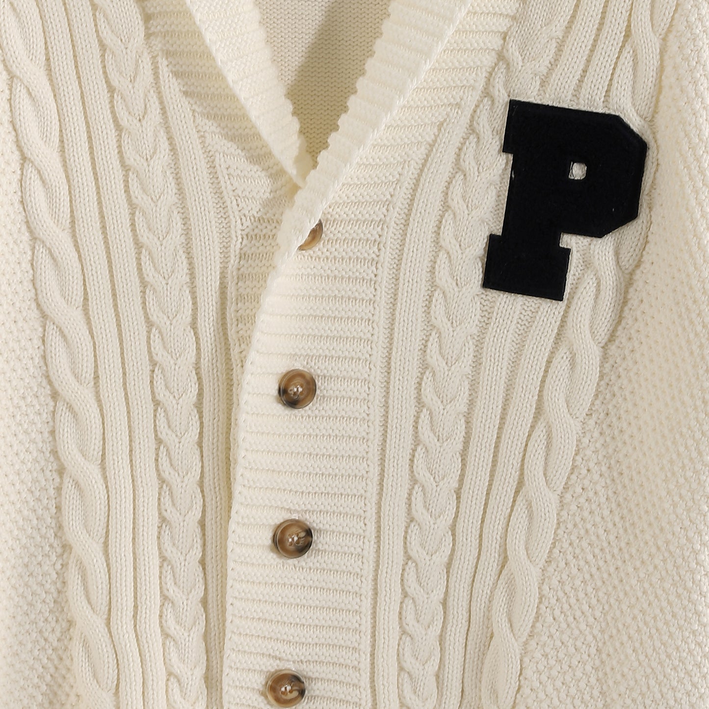 Boys Cable Knit Button-Up Cardigan