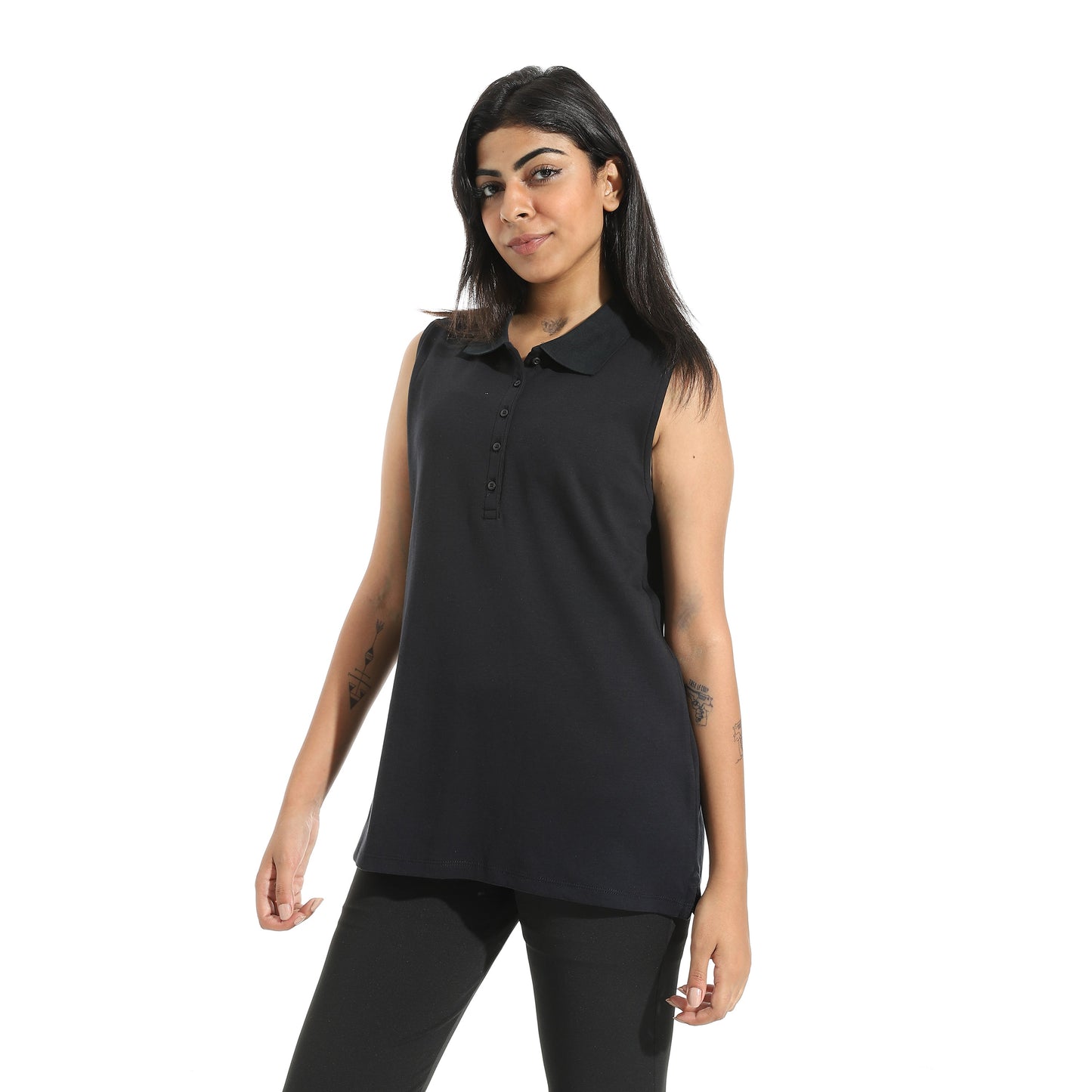 Women's Sleeveless Cotton Polo Shirt
