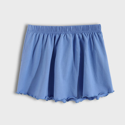 Blue skirt on a light gray background