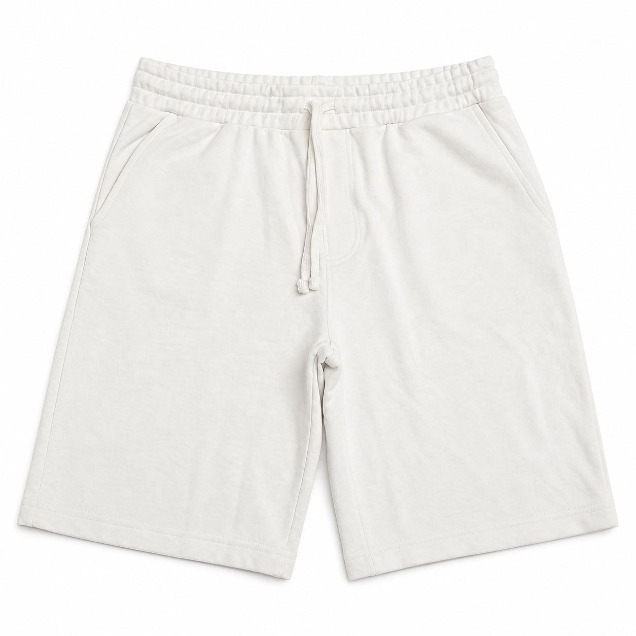 Men’s plain cotton shorts in off white