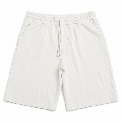 Men’s plain cotton shorts in off white