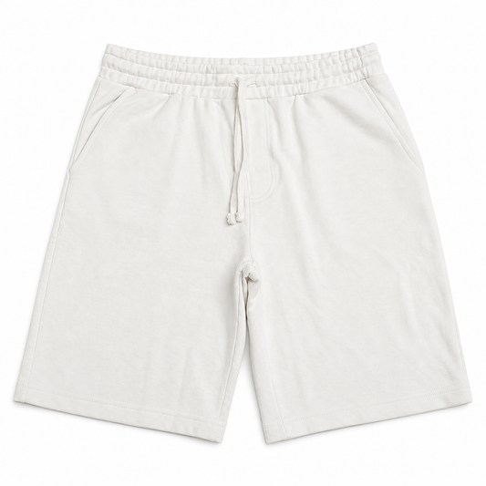 Men’s plain cotton shorts in off white