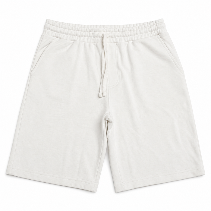 Men’s plain cotton shorts in off white