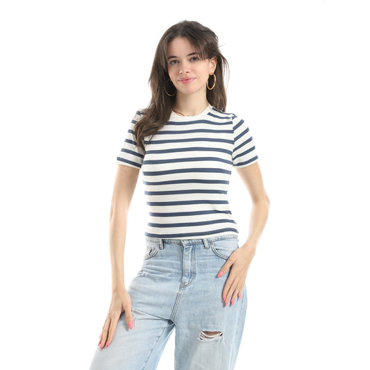 Women's Crew Neck Striped T-Shirt