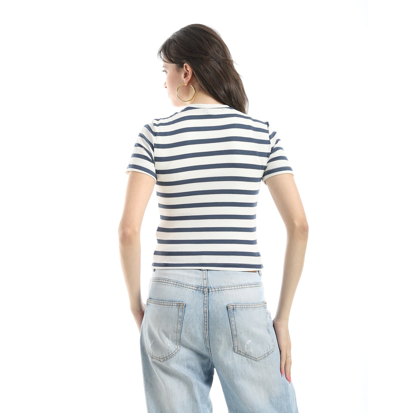 Women's Crew Neck Striped T-Shirt