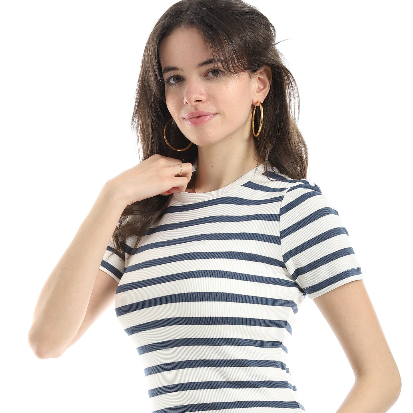 Women's Crew Neck Striped T-Shirt