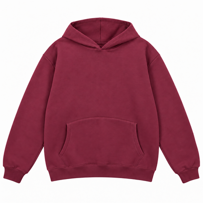 Men's Plain Hoodie | 26052201 - BURGUNDY flat product image