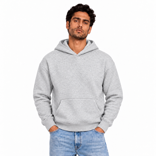 Men's Plain Hoodie | 26052201 - LIGHTGRAY model image