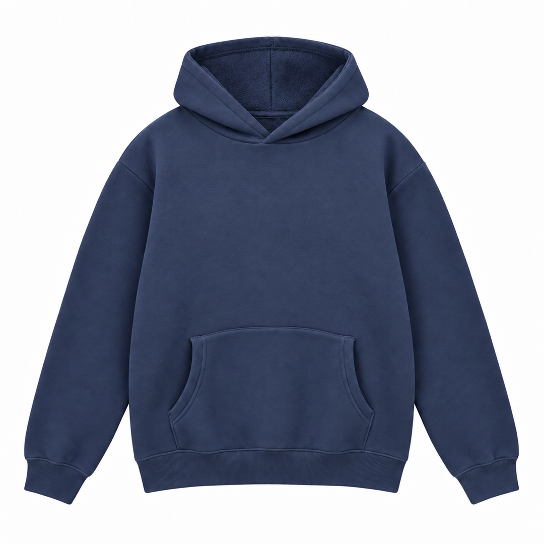 Men's Plain Hoodie | 26052201 - NAVY flat product image
