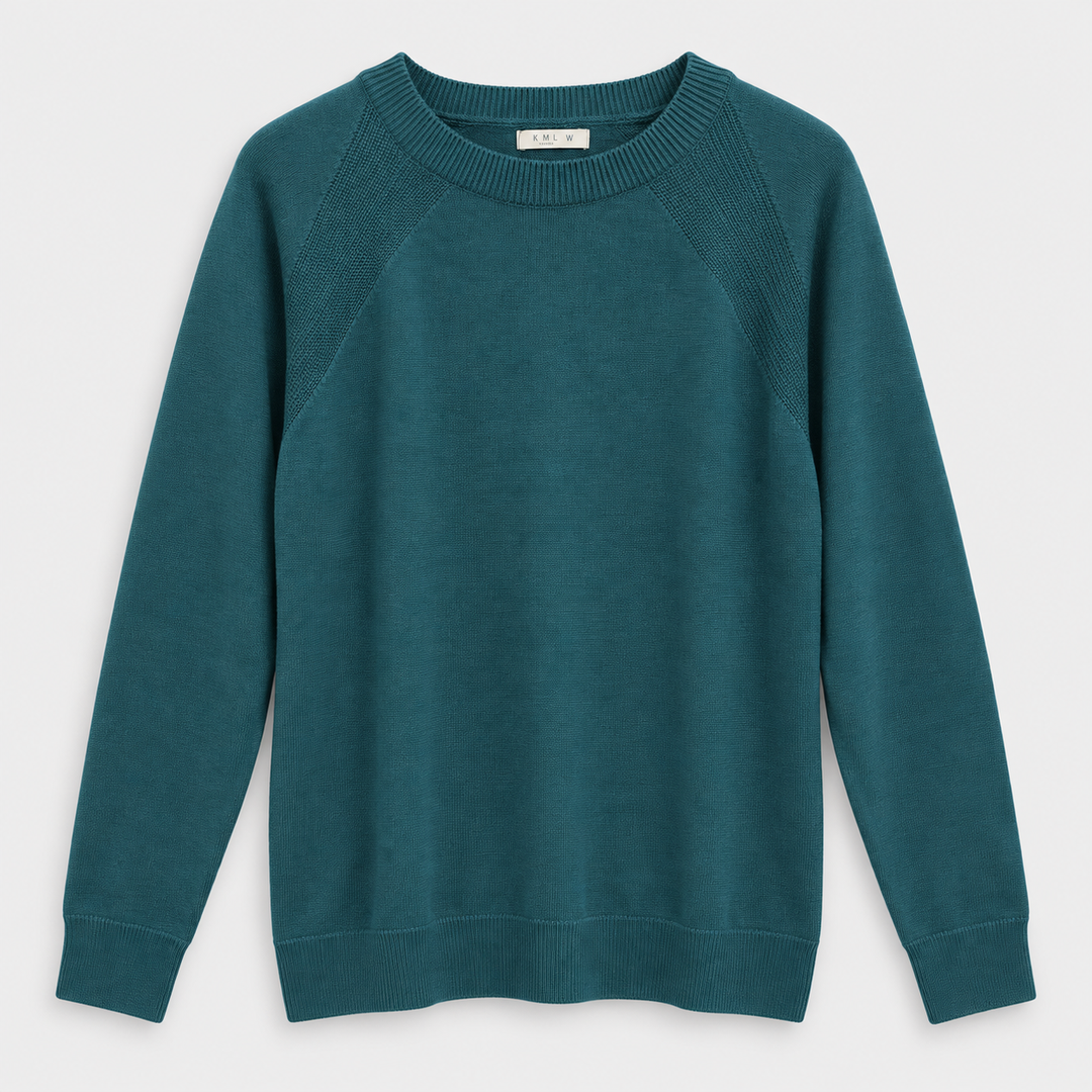 Men Crew Neck Knit Pullover in Olive - flat product view