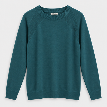 Men Crew Neck Knit Pullover in Olive - flat product view