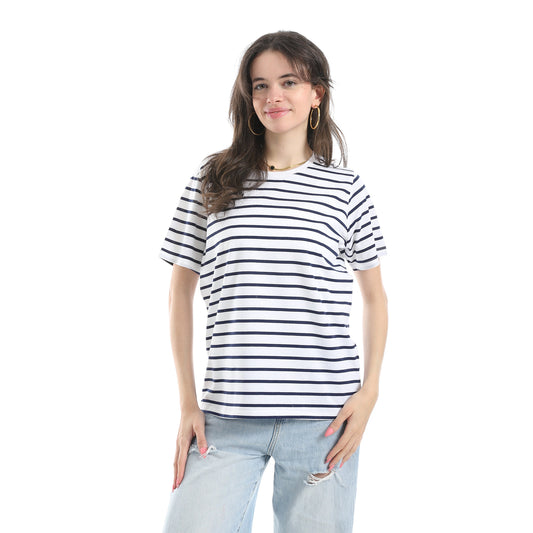 Women'sCrew Neck Striped T-Shirt