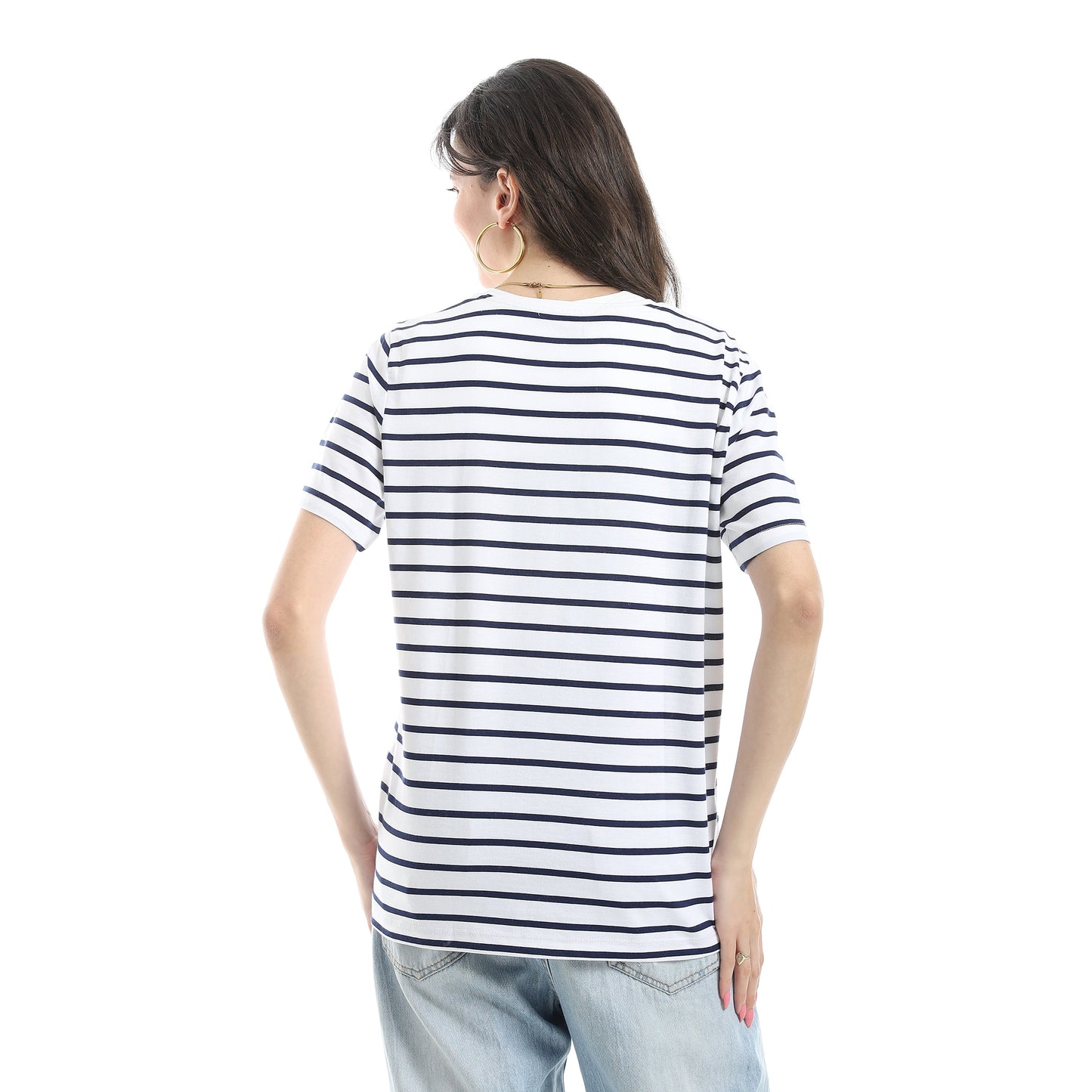 Women'sCrew Neck Striped T-Shirt